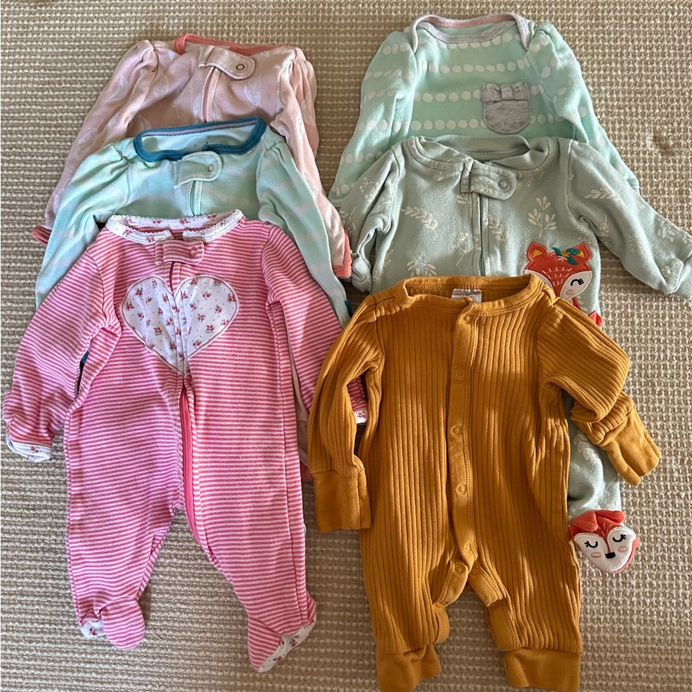 Cozy Kids One Piece Set - Pink, Green, and Mustard